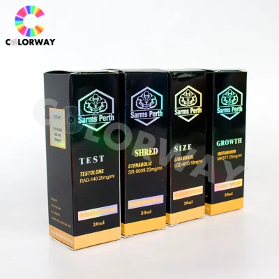 Custom UV Offset Printed Hologram Gold Silver Hot Foil Stamping Corrugated Cardboard Perfumes Cosmetics Packaging Paper Boxes with Paper Insert and PVC Window